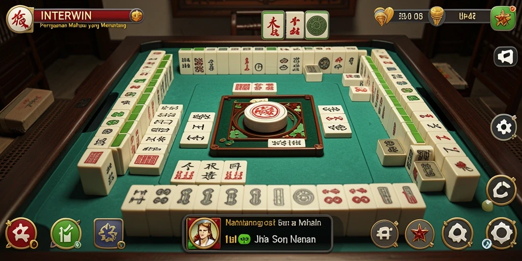 Tampilan gameplay seru dari INTERWIN, permainan Mahjong yang mengasyikkan.