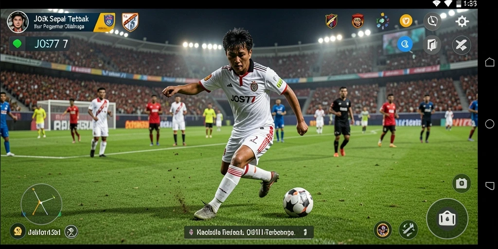 Screenshot utama JOS77 menampilkan pertandingan sepak bola yang mendebarkan.