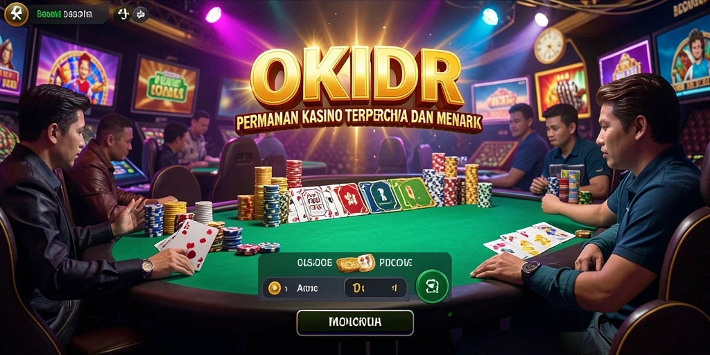 Tampilan utama gameplay OKIDR dengan berbagai pilihan permainan Kasino.