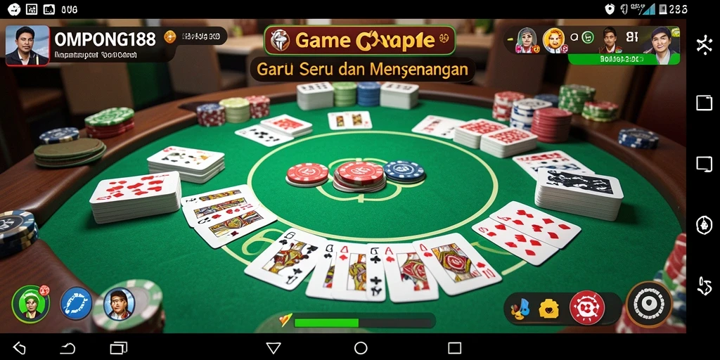Screenshot gameplay OMPONG188 menampilkan pengalaman bermain Gaple yang seru.