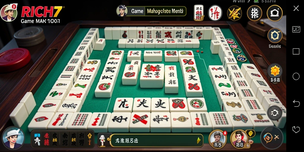 Screenshot gameplay RICH7 menampilkan momen seru bermain Mahjong.