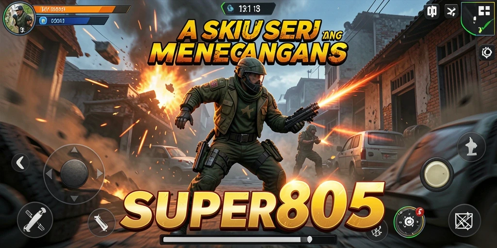 Tampilan aksi mendebarkan dari gameplay SUPER805 yang memukau.